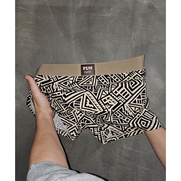 ボクサーパンツ メンズ アンダーウェア エスニック 総柄 幾何学柄 ローライズ ボクサーパンツ フィ...