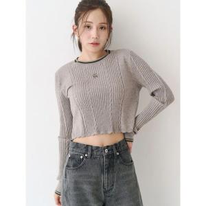 ニット セーター ケーブルMIXコンパクトニット レディース