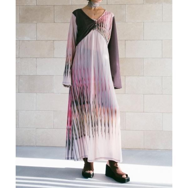 ワンピース Art Line Print 2piece Dress/アートラインプリント２ピースドレ...