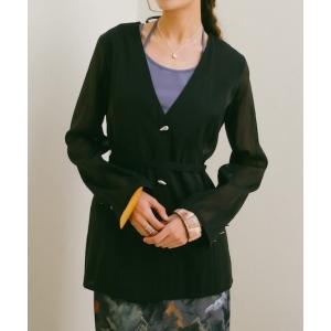 コート アウター Shaped Button Sheer Jacket レディース
