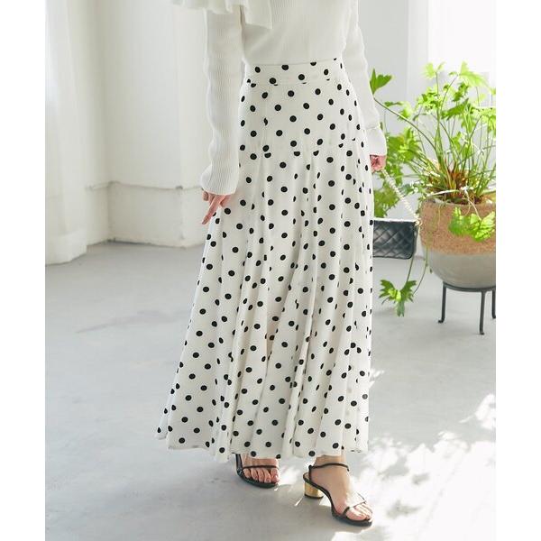 スカート 「再販決定！・3サイズ展開あり」ドットマチフレアスカート