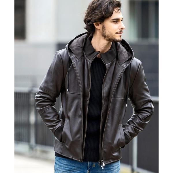 「AKM Contemporary」 レザージャケット M ブラウン メンズ