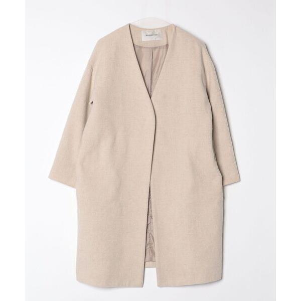 「NATURAL BEAUTY BASIC」 ノーカラーコート MEDIUM ベージュ レディース
