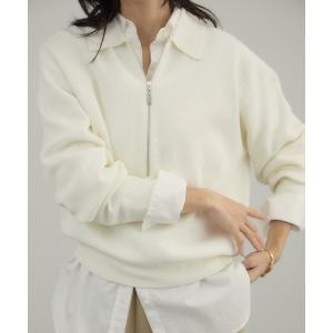 トレーナー スウェット クレープスウェットライクポロプルオーバー レディース