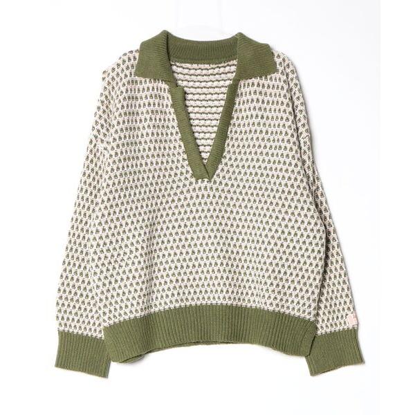 「Java」 長袖ニット L グリーン レディース