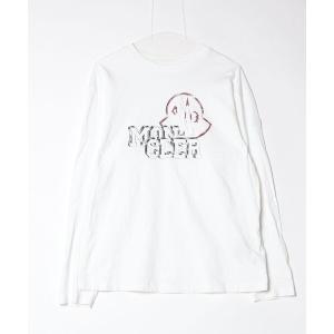 「MONCLER」 長袖Tシャツ S ホワイト メンズ