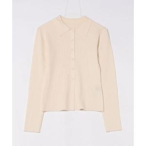 カーディガン クルミボタンポロニットカーディガン「手洗い可能」 レディース