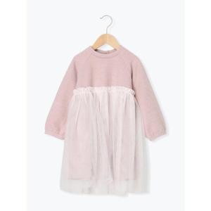 ワンピース チュールドッキングニットソーワンピース キッズ 子供服 女の子