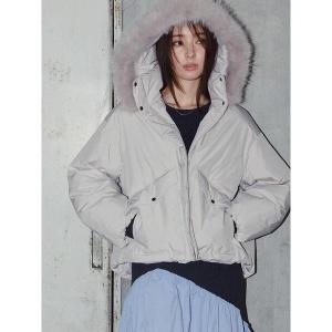 ジャケット ノーカラージャケット 「宮本茉由着用」フードショートダウンジャケット レディース