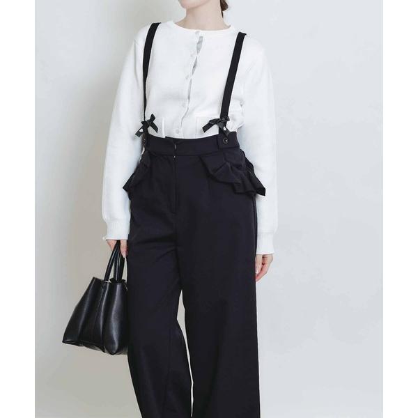パンツ フリルポケットサスペンダー付きパンツ レディース