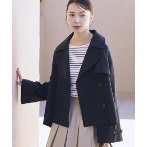 トレンチコート コート 2WAYフードショートフレアトレンチ レディース
