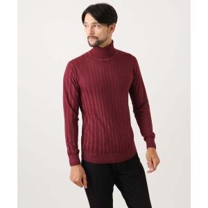 セーター ニット ガーメントダイリブ　タートルネックニット メンズ