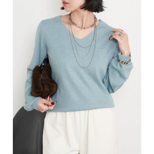 ニット セーター 「春まで着れる」ラメプレーティングVニット レディース
