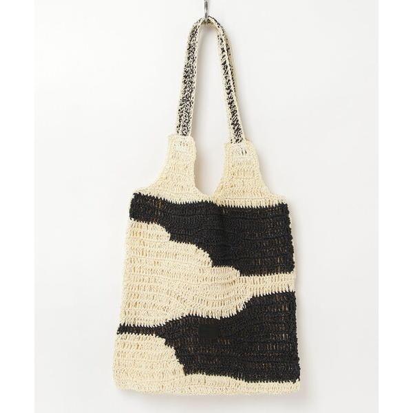 トートバッグ 「Swaraj/スワラージ」手編みラフィア BAG・ゼブラ柄 メンズ レディース