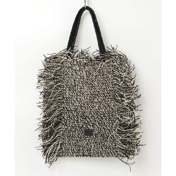 トートバッグ 「Swaraj/スワラージ」手編みラフィア BAG・フリンジ柄 メンズ