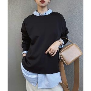 tシャツ ライトダンボールバイカラージッププルオーバー レディース