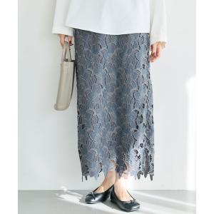 スカート 刺繍レースナロースカート