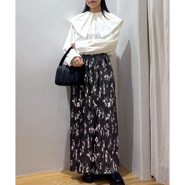 スカート フラワープリントプリーツスカート