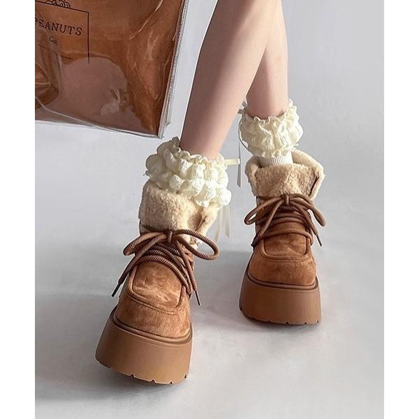 ブーツ 厚底ボアムートンブーツ レディース