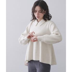 スパンコールラメ衿2WAYニット