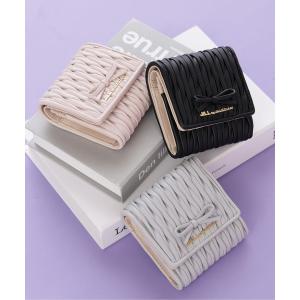 財布 ミニリボンパフィフラップウォレット レディース