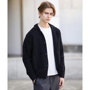 カーディガン 畦編みチェック ニットカーディガン メンズ