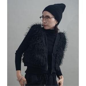 ベスト ジレ ファーショートベスト レディース