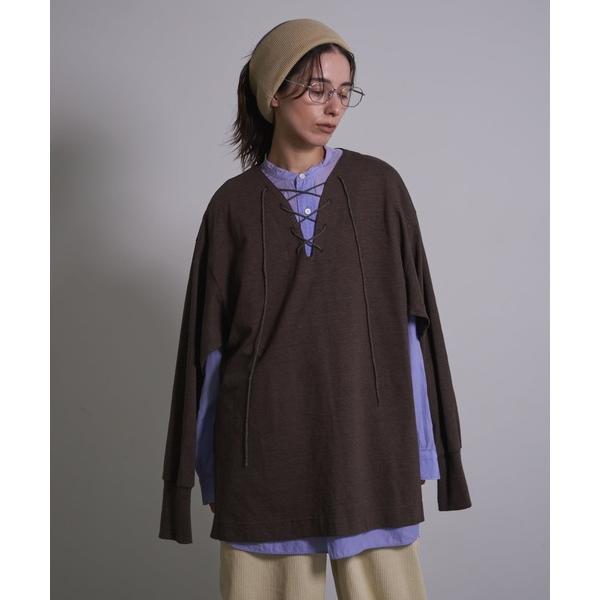 tシャツ Lace-up multiway tops レディース メンズ