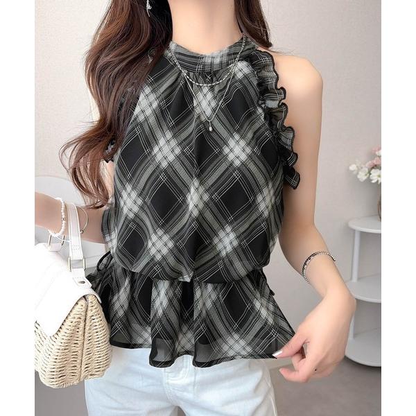 ブラウス シャツ 「mily bilet」旬のアメスリ×贅沢フリルで視線を釘付け。アメスリフリルブラ...