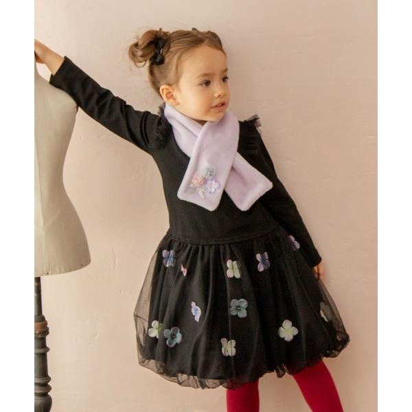 ワンピース お花とリボンのバルーンワンピ(長袖)(80-100cm) キッズ 子供服 女の子