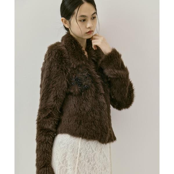 カーディガン 「FETICO/フェティコ」「STUDIOUS別注」シャギービジューカーディガン レデ...