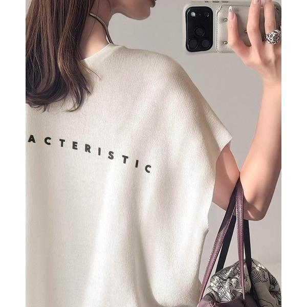 ニット セーター 余白で魅せる、大人の余裕。前後2wayフレンチスリーブニットプルオーバー レディー...