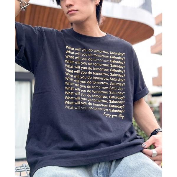 tシャツ 「JaVaジャバコラボ」これ1枚でこなれ感が即完成！綿100％ かすれ調メッセージプリント...