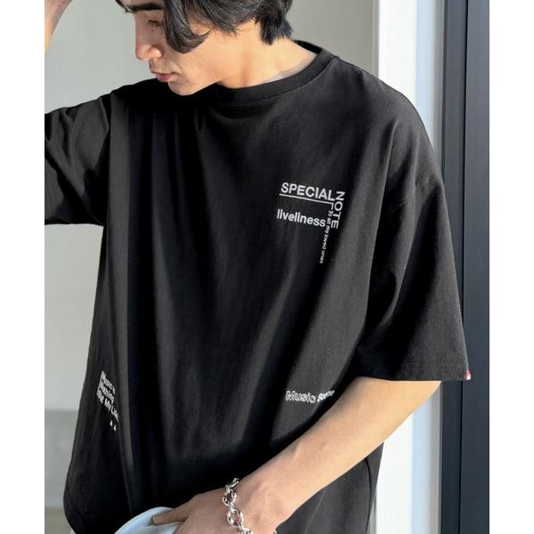 tシャツ 「JaVaジャバコラボ」遊びゴコロを着こなす。綿100％ 前後ランダムロゴ刺繍 オーバーサ...