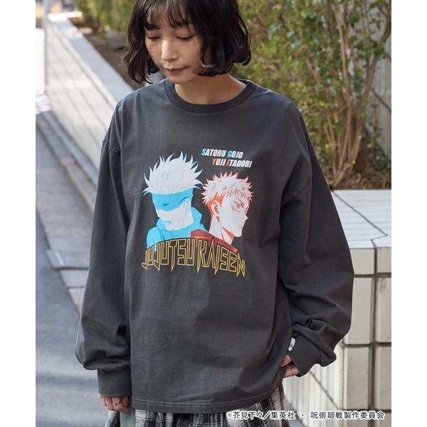 tシャツ 「呪術廻戦」別注 ピグメント加工 オーバーサイズ プリント 長袖 Tシャツ メンズ レディ...