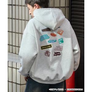 パーカー 「呪術廻戦」別注 プリント 刺繍 オーバーサイズ プルオーバー パーカー メンズ レディース