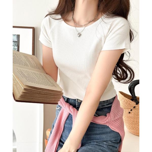 tシャツ 毎日にちょうどいい、きれいめRIB。ラグラン×リブで叶える、すっきり美シルエット！クルーネ...
