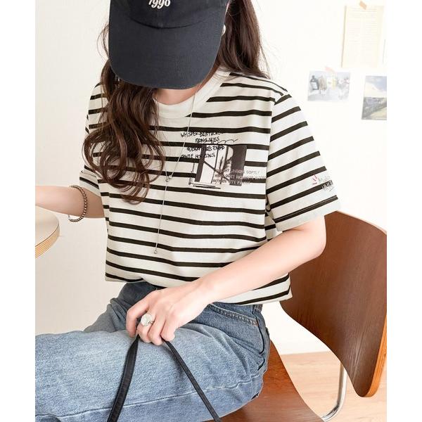 tシャツ ラフでも品格、シンプルでも存在感。オーガニックコットン 綿100％ グラフィック飛び刺繍フ...