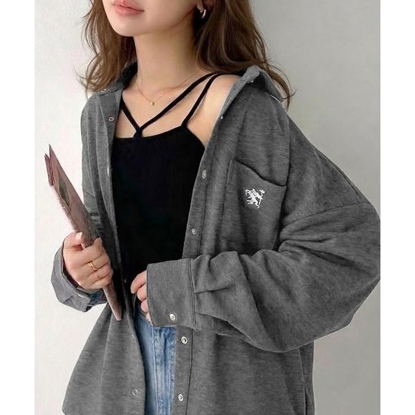 ブラウス シャツ 「JaVaジャバコラボ」サッと羽織って即サマになる！胸元刺繍ダンボール素材シャツジ...