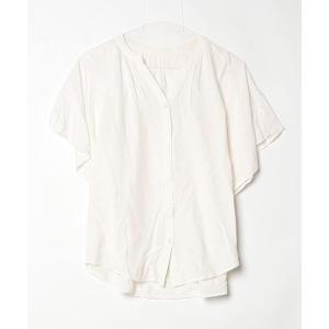 「GLOBAL WORK」 半袖ブラウス S ベージュ レディース