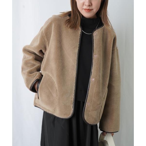 「LUCA/LADY LUCK LUCA」 ノーカラーコート FREE モカ レディース