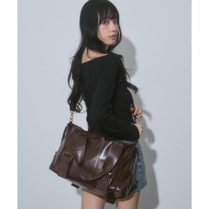 ショルダーバッグ バッグ スタッズ フェイクレザー 2WAY ボストン バッグ レディース