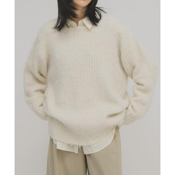 ニット セーター シャギールーズリブニット レディース