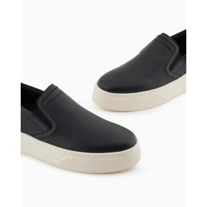 スリッポン 「A|X アルマーニ エクスチェンジ」レザー スリップオンスニーカー メンズ