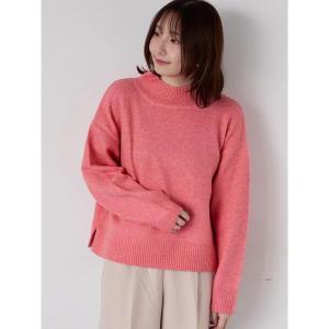 ニット セーター もちもちメランジボトルネックニット レディース