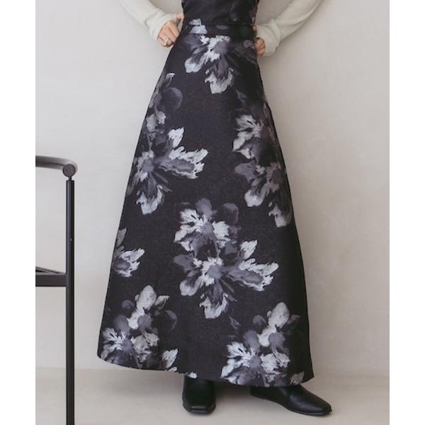スカート Flower Jacquard Flare Skirt
