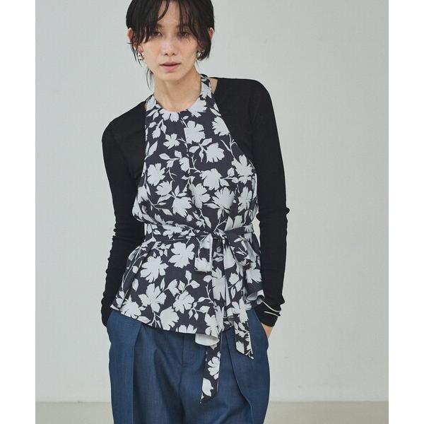 ベスト ジレ シルエットフラワーホルターネック/春服/ビスチェ/花柄 レディース