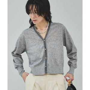 カーディガン シアーミックスカーディガン/春服/夏服/羽織り/オフィスカジュアル レディース