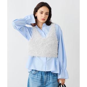 ニット セーター 「手洗い可能」ラメシャギー2WAYビスチェ レディース