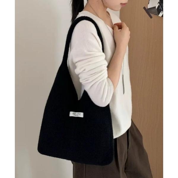 ショルダーバッグ バッグ ベーシックデザインニットバッグ レディース